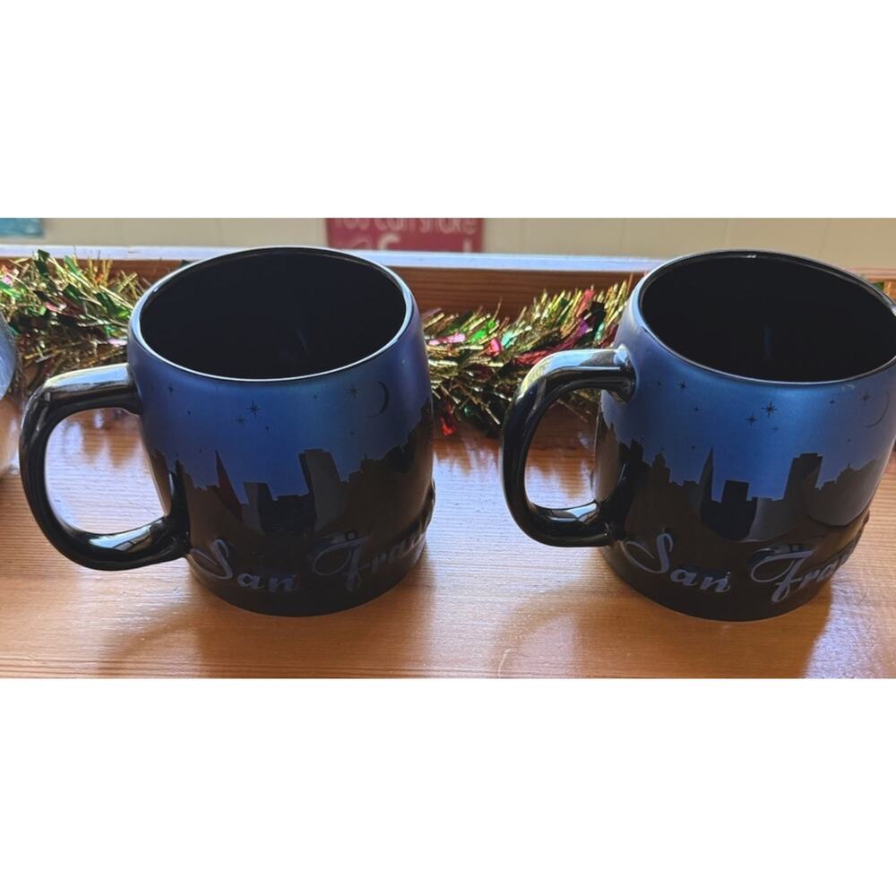 SAN FRANCISCO Mugs Night City Skyline Cityscape Silhouette 2014 Americaware